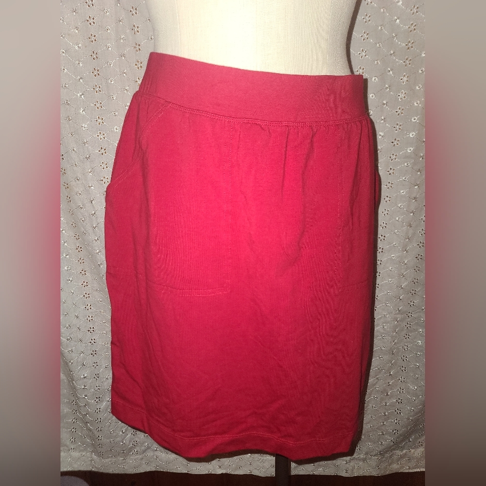 Christopher & Banks Relaxed Restyled Red Cotton Spandex Skort NWT